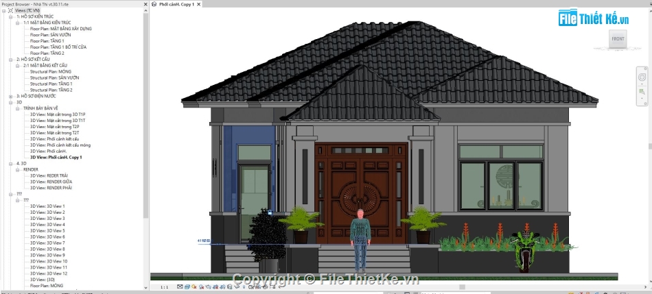 file revit biệt thự 1 tầng,Revit biệt thự vườn,Bản vẽ revit biệt thự,Biệt thự mái nhật revit,File revit nhà vườn,File revit nhà 1 tầng